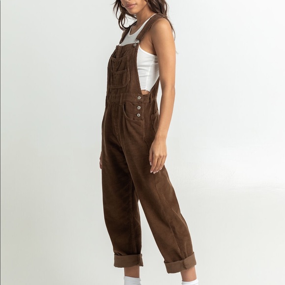 Free People Womens We The Free Ziggy Cord Overalls Size L - Picture 2 of 12